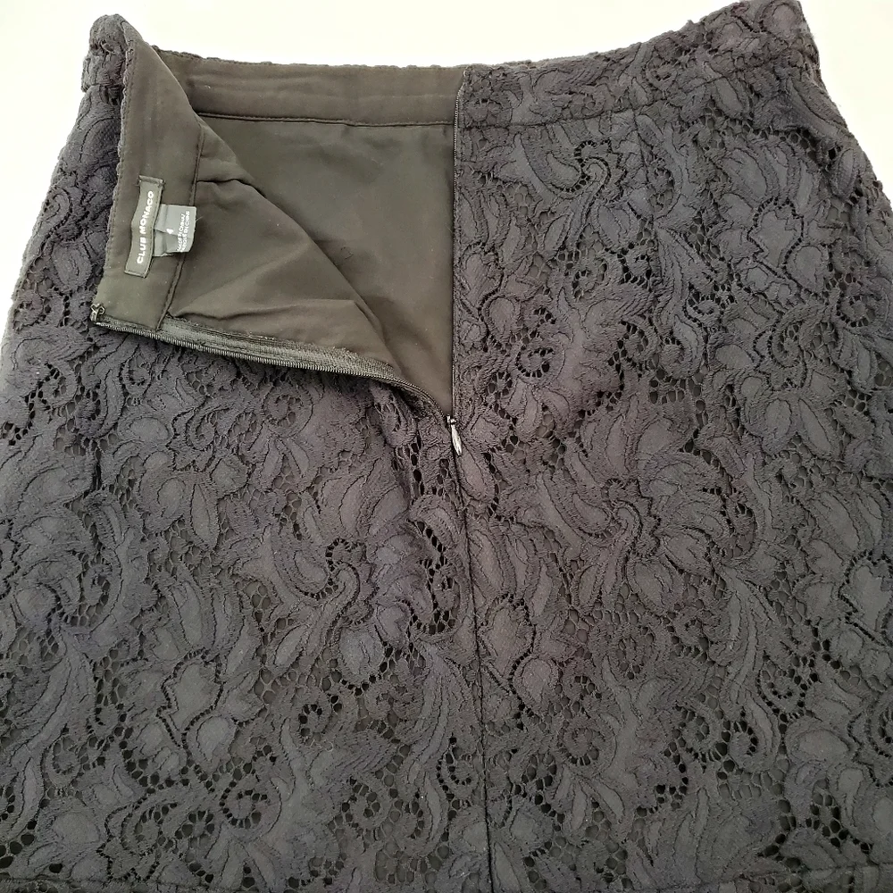 Club Monaco Navy Floral Lace Mini Skirt